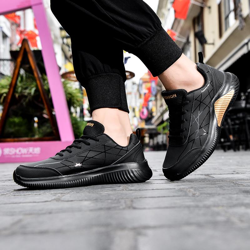 2025 Black New Men Casual Sports Shoes Breathable Outdoor Running Shoes Comfortable Thick Bottom Fashionable Climbing Femininos