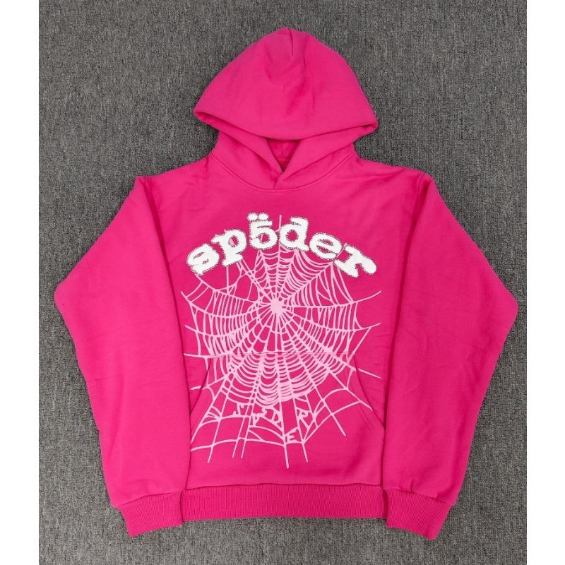 Heavy fleece foam print spider web hoodie sports casual sweater sweatpants set