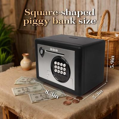 Kids' Cross-Border Piggy Bank: Mini Coin Safe with Fingerprint and Password Anti-Theft Features for Early Education
