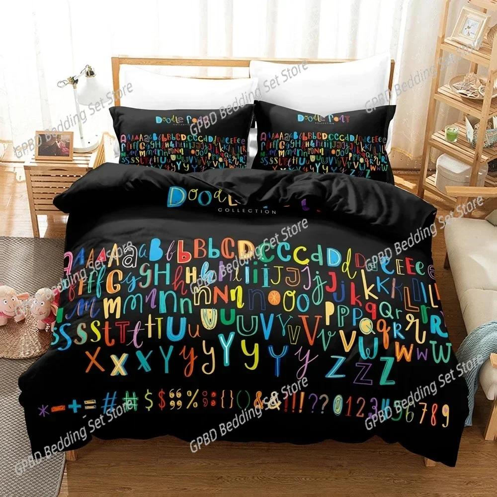 

Alphabet Lore Bedding Set 3D Printed Suitable For Bedroom Duvet Cover Set With Pillowcases Kids Home Textile EU Single(135*200cm)3pcs