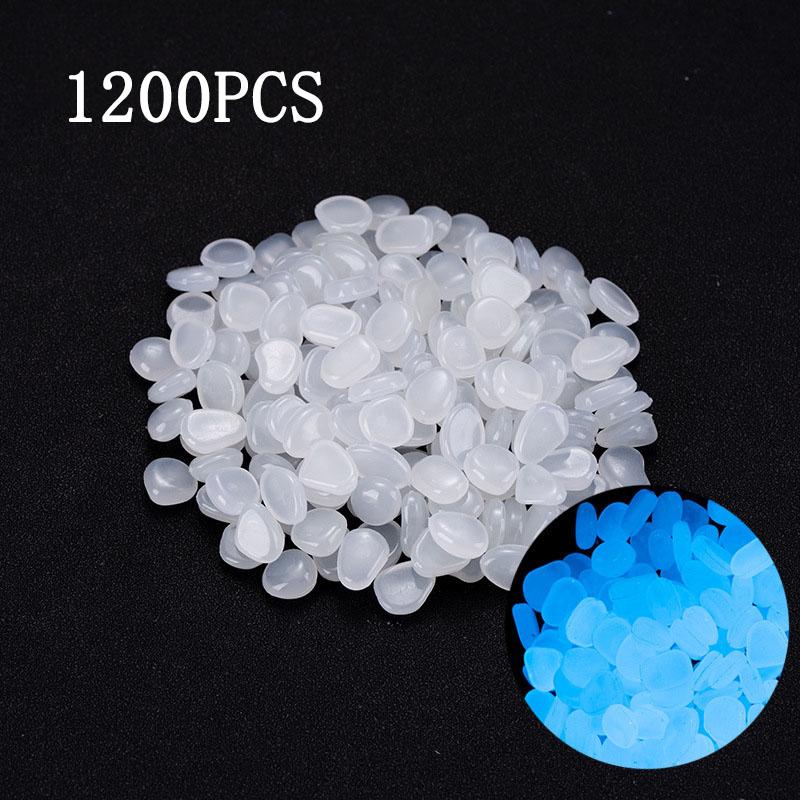 1200PCS Luminous Garden Pebbles Rocks are suitable for courtyard and walkway decoration, DIY Blue Decorative Glowing Stones