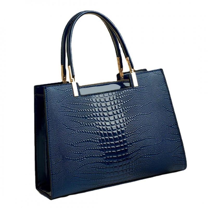 Torebka temperamentna i teksturowana, Nowa modna błyszcząca skórzana torba crossbody, Torba na ramię o dużej pojemności