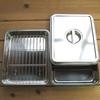 Nagao Tsubame-Sanjo Square Tray with Lid and Mesh, XL Size, Set of 12, 18-8 Stainless Steel, for Food Preparation, Made in Japan