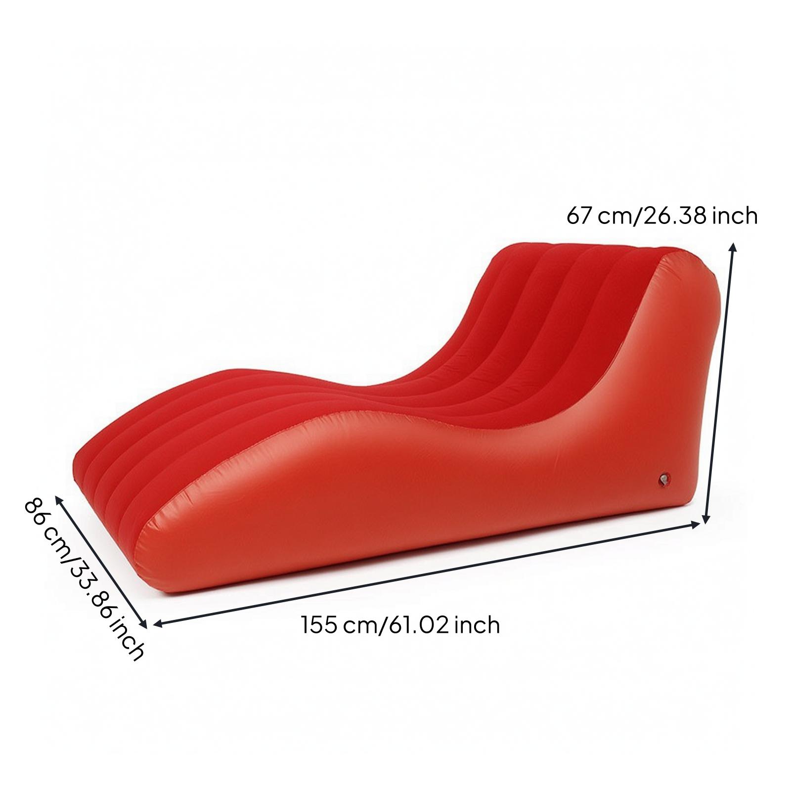 Inflatable Chaise Lounge Flocked Chair Soft
