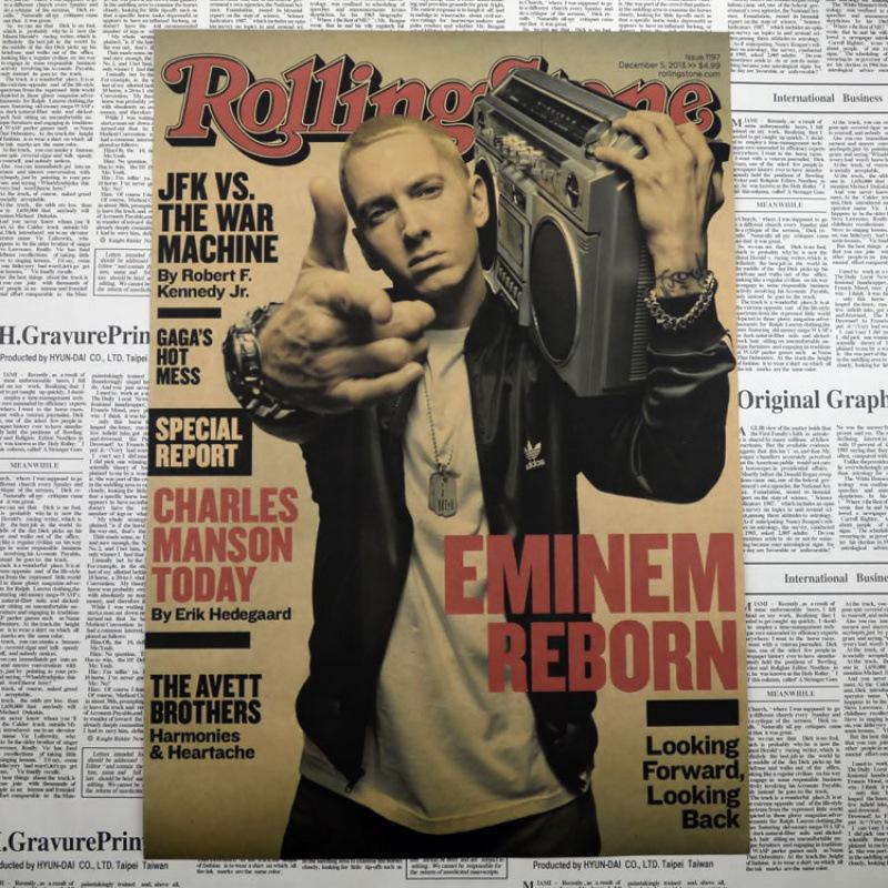

Eminem Retro Punk Poster - Free Shipping Decorative Rock Singer Art Yellow Kraft Paper (No Glue) 30X42 cm