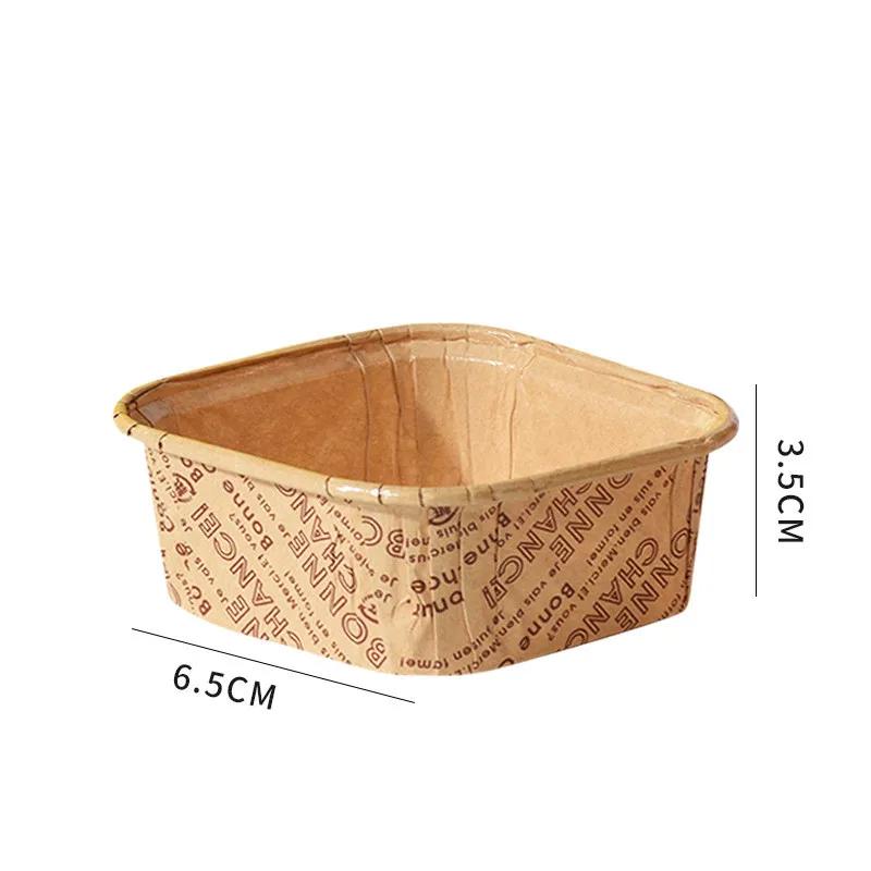 

50 шт. 6,5x3,5 см квадратная бумага для кексов маслостойкая шифоновый рулет форма для выпечки кексов высокотемпературный корпус форма коричневый