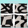 Abstract Geometric Linen Pillow Cover Modern Home Decor For Living Room Office