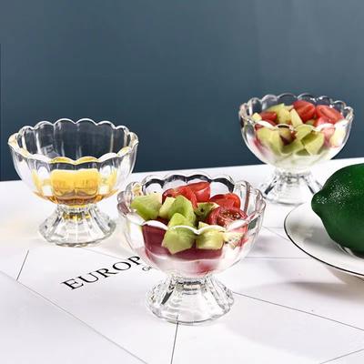 3 Adet Şeffaf Tatlı Suyu Salata Cam Kase Dondurma Dondurma Bardağı Süt Çay Milkshake İçecek Bardağı