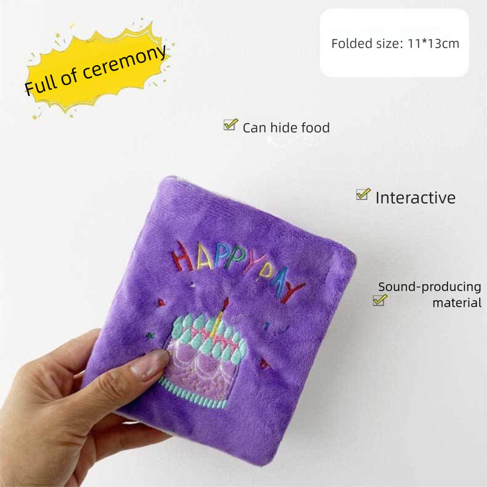 Interactive Dog Hiding Food Toys Book Cartoon Squeaky Plush Dog Toys  Relieve Boredom