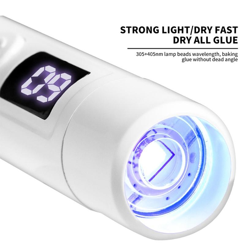 1Pc Pink Handheld Phototherapy Light Nail Art Word Light Bracket 360 Degree Rotating Multi-functional Bracket Nail Baking Light Set