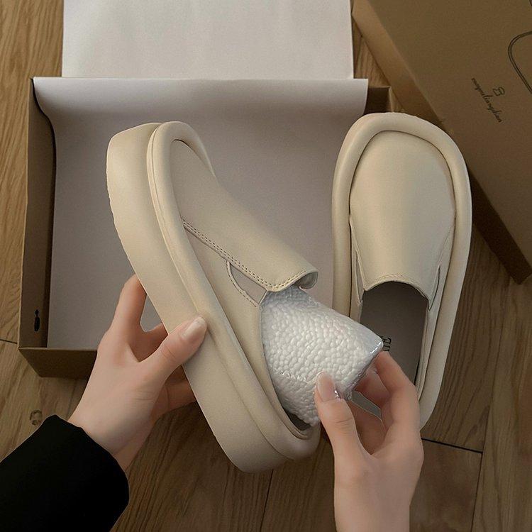 

Ziyan thick-soled bag head half slippers women wear a pedal in spring and autumn 2024 summer new French Muller lazy shoes 40 бежевый