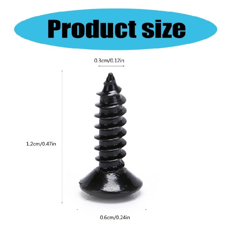 50Pcs 3mm Guitar Protective Plate Screws Scratch Plate Mounting Screws Electric Guitar Bass Pickguard Screws with Box