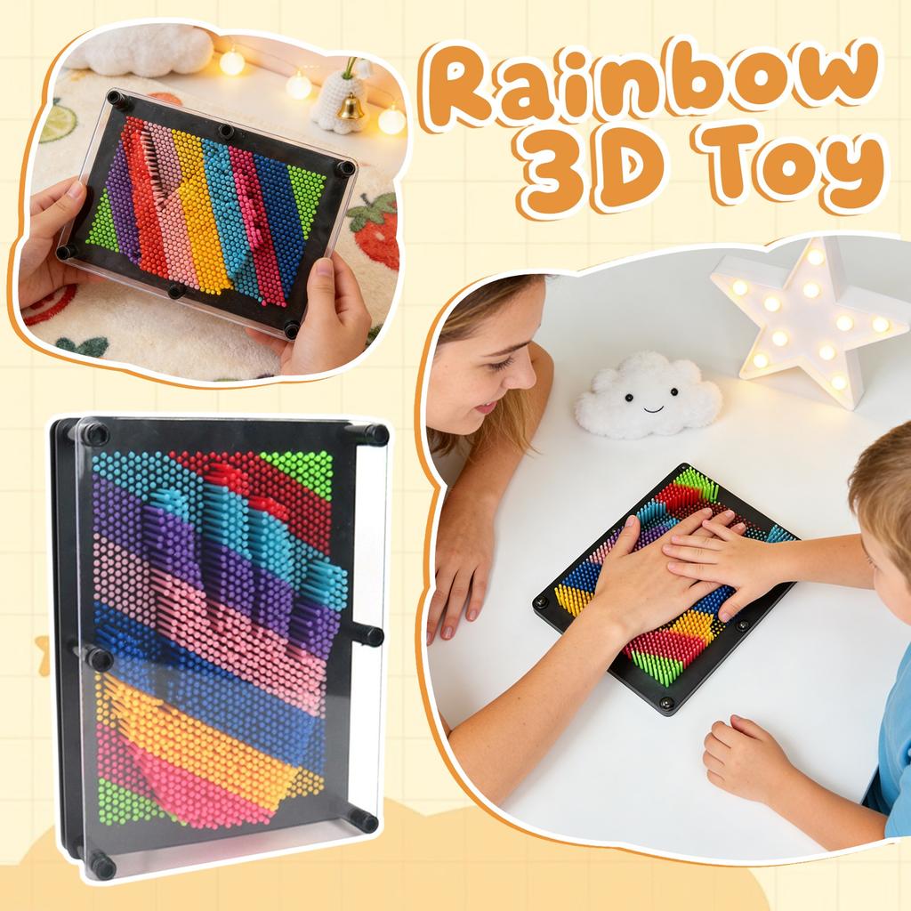 3D Pin Art Toy - Plastic Pin Board For Kids, 3D Pin Impressions Sculpture Needle Toys