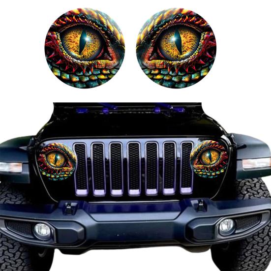 1 Pair Beast Eyes Car Headlight Decals Realistic Reptile Eye Stickers Waterproof PVC Easy Install Unique Car Accessories for Trucks &