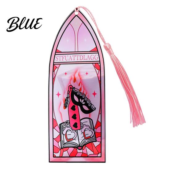 Decorative Book Accessory Stained Glass Art Acrylic Bookmark Halloween Dark Aesthetic Mark Transparent Double-sided Bookmark Page Marker with