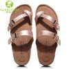 flat cork sandals shoes woman summer  trend cross strap Flip flops Ladies shoes on sale