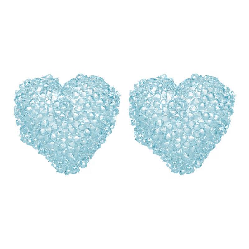 Small Fresh Sugar Ab Colored Diamond Love Earrings High Sense Women Fashion Sweet Stud Earrings 925 Silver Needle Earrings