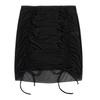 Women Mesh Bikini Wrap High Waist Side Drawstring See-through Cover Up Sunscreen