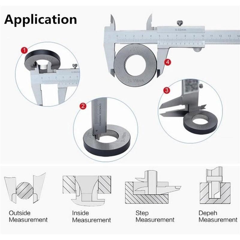Portable CNC Vernier Caliper 0-150 200 300mm High Precision Measuring Tools Stainless Steel Hand Gauge Tools