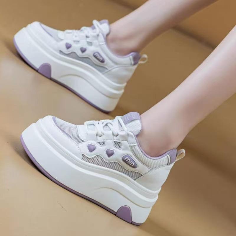 

Осень новые маффины толстая подошва внутренняя высота увеличивающая женская обувь любовь универсальная повседневная женская 40 фиолетовый