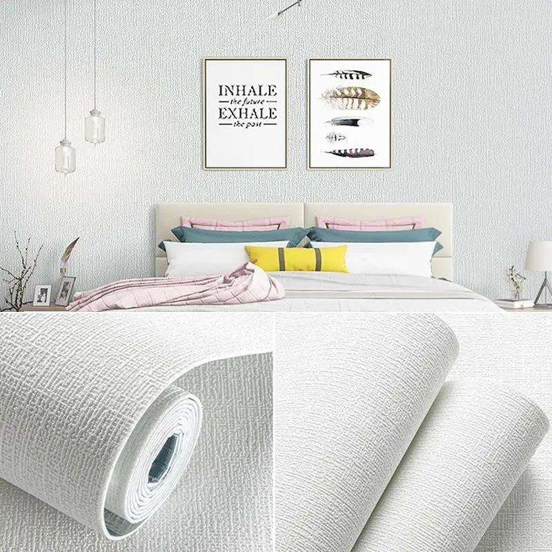 50cm Samolepicí Pěnový Nástěnný Panel Široký 3D Lněná PVC Textura Vodotěsný Zvukotěsný Odnímatelný pro Obývací Pokoj Ložnici Domácí Dekorace