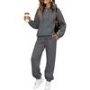 Women's Lined Hoodie and Jogger Pants 2 Piece Set, Casual Drop Shoulder Outfit