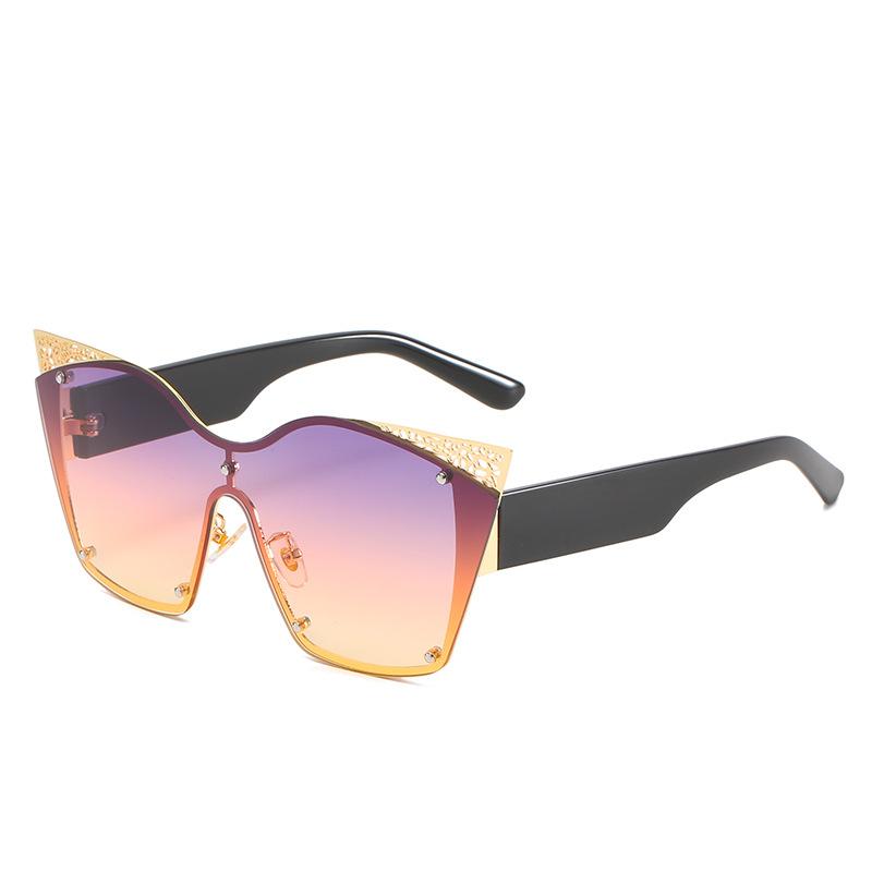 Lace Sunglasses, Personalized Cat'S Eye Large-Frame One-Piece Glasses, One-Piece Sunglasses For Women