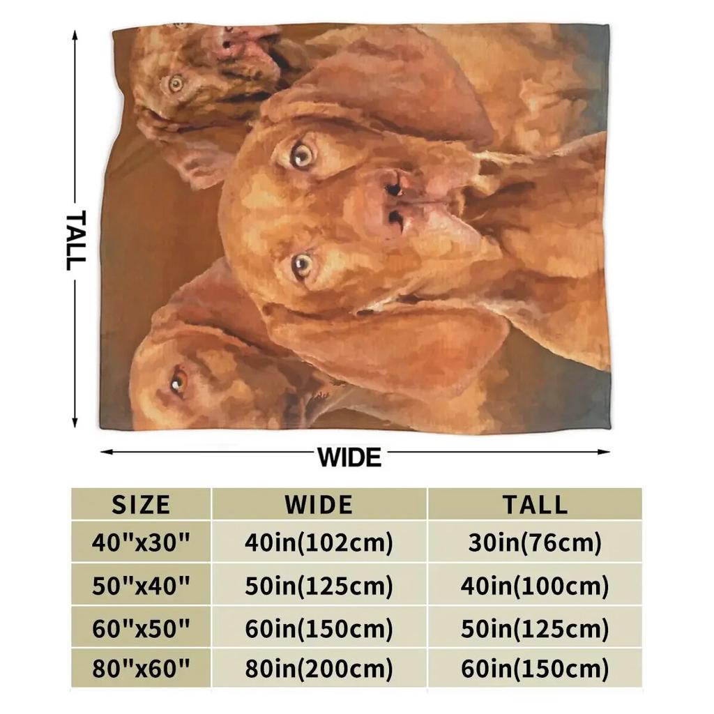 Flannel Throw Blanket Vizsla - Hungarian Pointer Collage Blankets Bedding Warm Plush Blanket for Bed Picnic Travel Home Couch