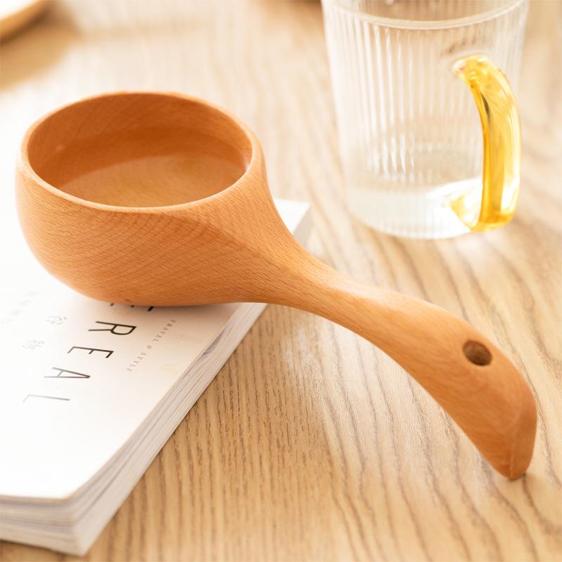 Coffee Measuring Spoons 45ml Walnut Wood Coffee Spoon Baking Tool Soup Spoon Kitchen Cooking Spoon for Salt Sugar Beans Tea