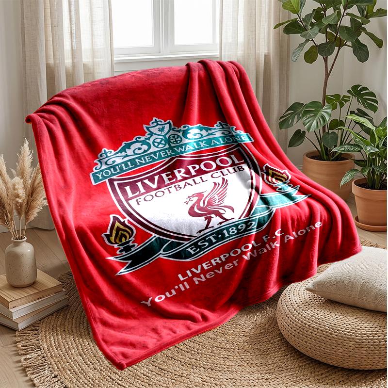 Liverpool FC Logo Sportieve Stijl Flanellen Fleece Deken Gezellige Warme Plaid voor Bank Bed Reizen Gebruik in Alle Seizoenen