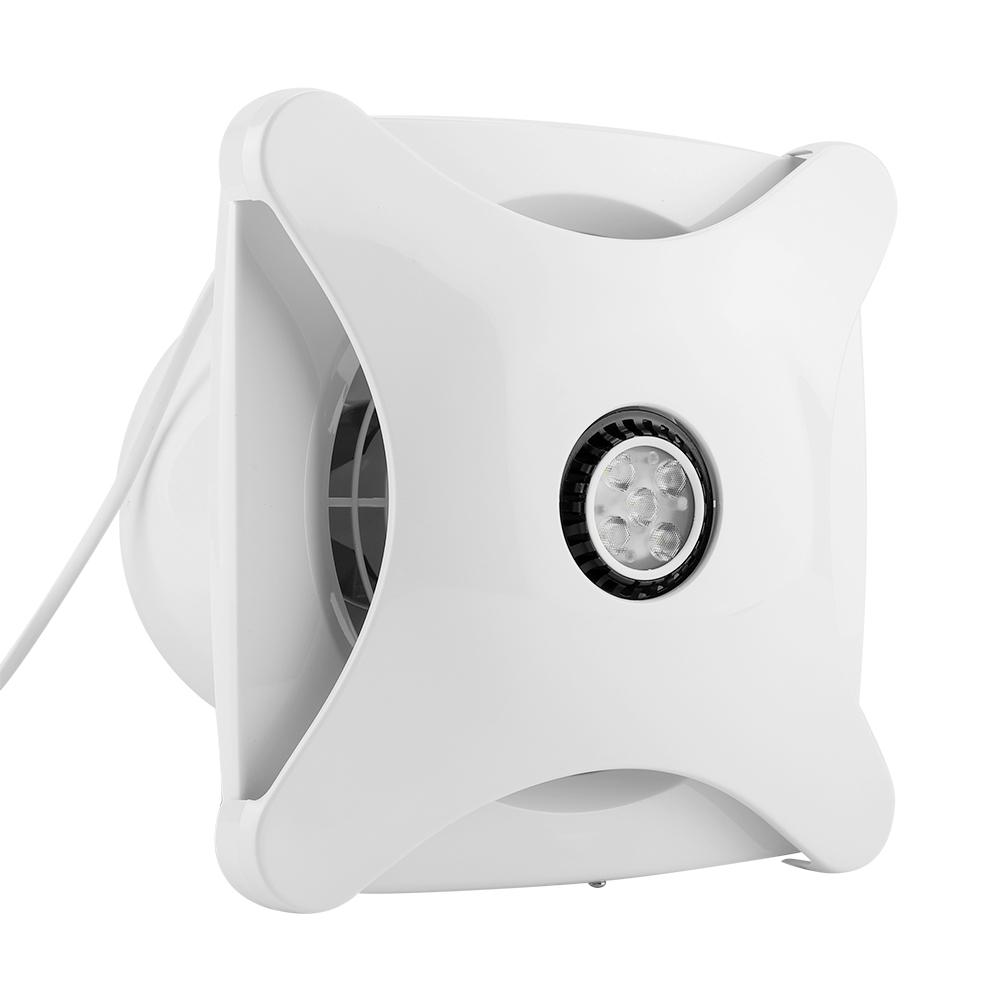 Ventilador Exaustor de Ventilação Doméstica com Luz LED Montar na Parede Banheiro