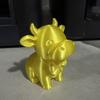 Yousheng 3D Printed Cow Figurine with Bow Tie, Cute Calf Statue, Minimalist Animal Model, Smiling Cow Ornament for Home Office Decor Gift