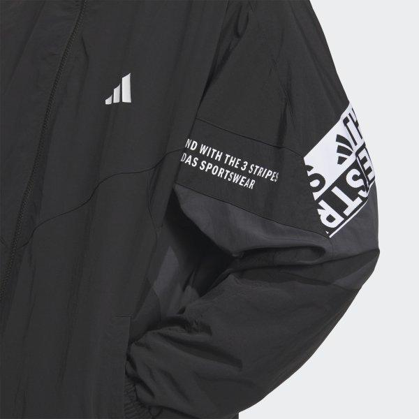 Adidas Wording Pack Loose Fit Mesh Lined Woven Jacket Ka1265
