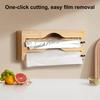 Food Cling Film Cutter Plastic Wrap Dispenser with Slide Cutter Aluminum Foil Dispenser Wall-Mounted Organizer for Kitchen Storage