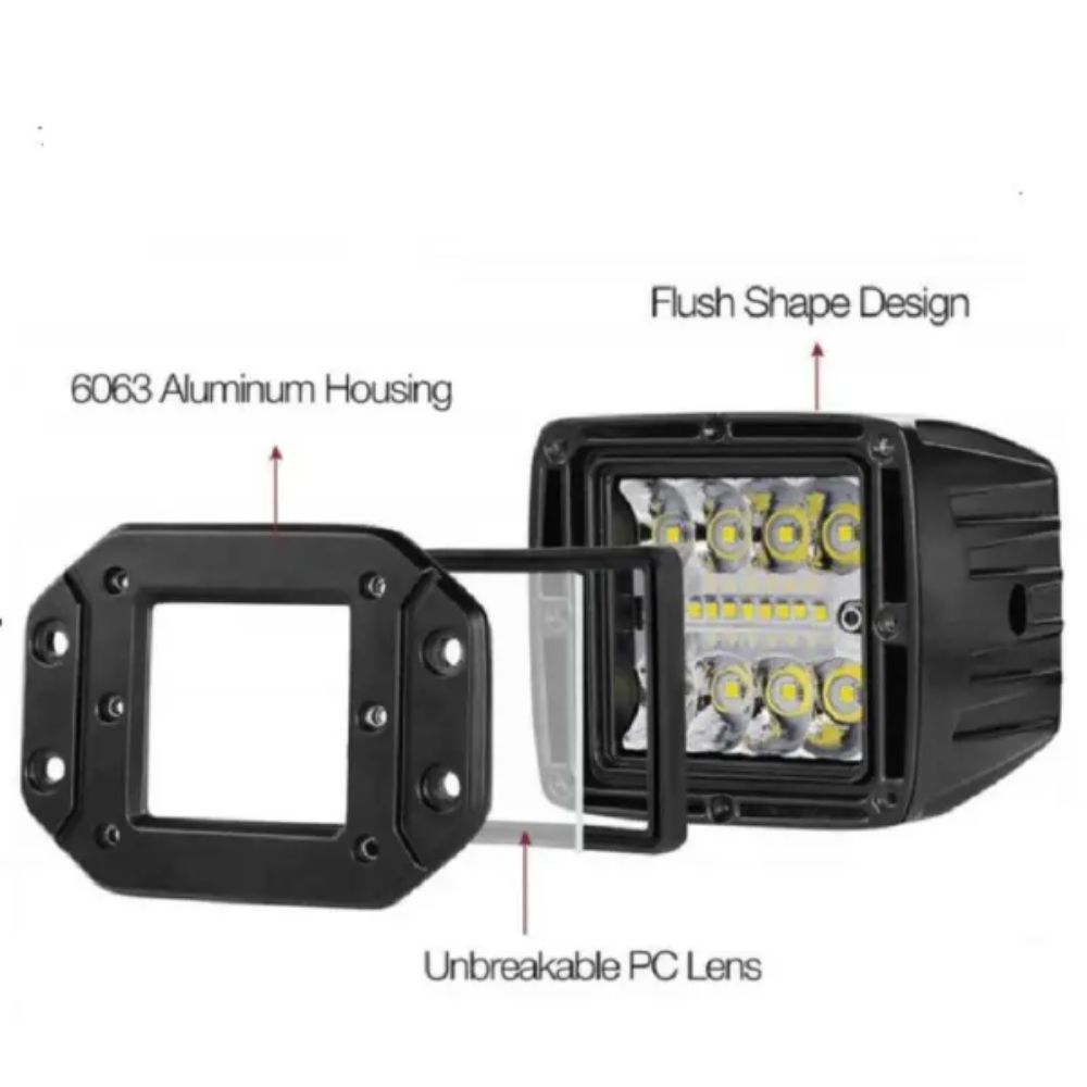 5 Inch Size Flush Mount Light 12V Voltage LED Pods Light Work Light Off Road Light  Off Road Use