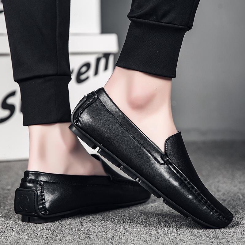 Fashion Men Casual Shoes Italian Loafers Moccasins Slip On Genuine Leather Mens Shoes Flats Breathable Footwear Male Driving Soft Shoes