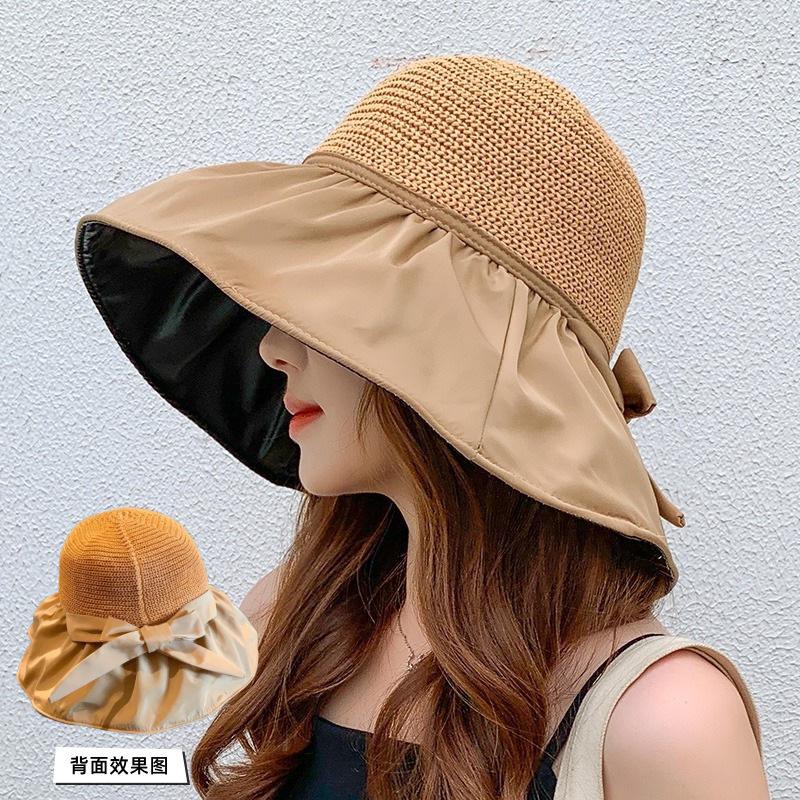 Sunshade Breathable Hat Women's Spring and Summer Outdoor Popular Sunscreen Versatile Sunshade Hat Basin Bow Fisherman's Hat