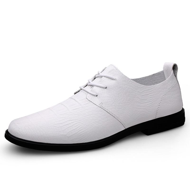 Men s Crocodile Pattern Leather Lace-up Shoes - Casual Spring/Summer Low-top Formal Footwear 42