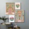 Vintage Watercolor Moroccan Porch Architecture Wall Art Canvas Painting Living Room Home Decor Pictures Posters and Prints