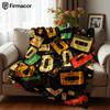 Vintage Retro Cassette Tape Soft Flannel Blanket Breathable Warm Throw for Office Car Sofa Kids Room Birthday Xmas Gift