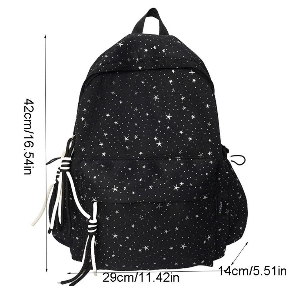 Multi-pockets Student School Bag Large Capacity Travel Rucksack Star Backpack Outdoor Activities