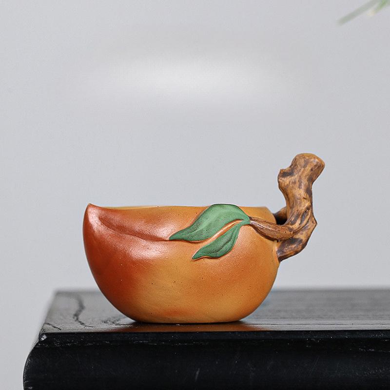 

100 мл подлинная исинская фиолетовая глиняная чашка Handamde Longevity Peach Master Cup Raw Ore Section Mud Tea Bowl Chazhan Zisha Teaset