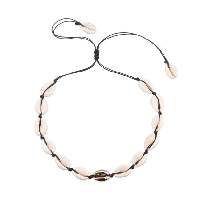 Conch Seashell Necklace Women Jewelry Summer Beach Shell Choker Bohemian Rope Cowrie Beaded Necklaces Handmade Collar Female