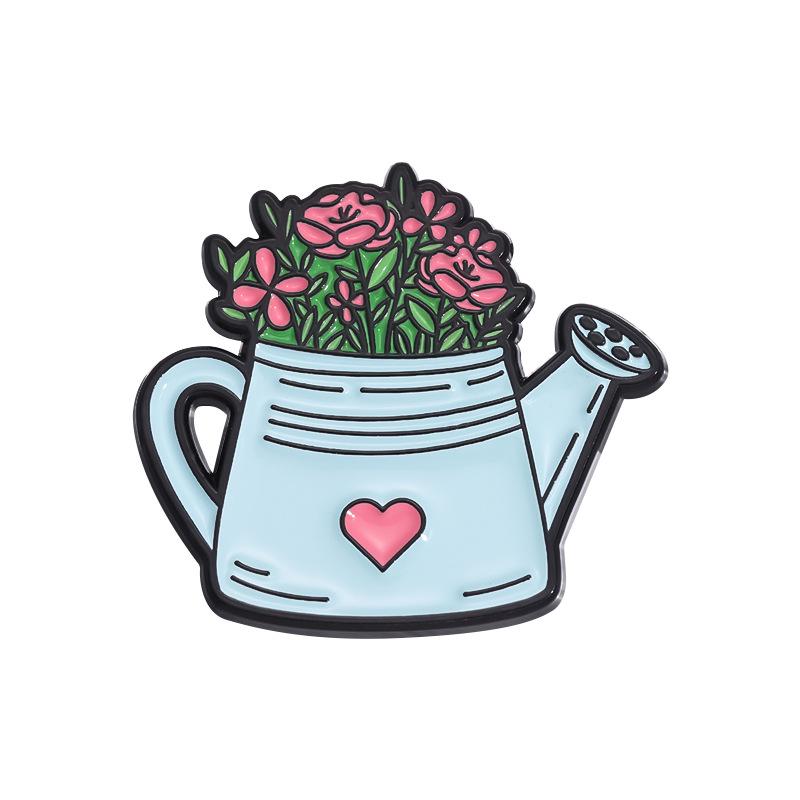 Creative Alloy Flower Car Brooch – Cute, Niche Painted Badge Accessory