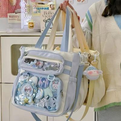 Japanse Transparante Ita Tas Handtas Dames Anime Draagbaar Grote Capaciteit Meisjes Schoudertas Tote Bag Nylon Crossbody Tassen ItaBag