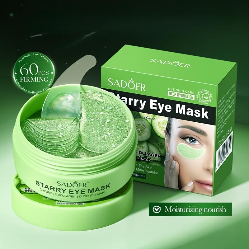 60 ks/krabička Okurková kolagenová hvězdná oční maska, Vzhled tmavých kruhů, Hydratuje, Hladká a jemná světle béžová, Zlepšuje suchou světle béžovou pokožku kolem očí