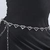 Trendy Heart Rhinestone Waist Chain Adjustable Female Belts Classy Love Themed Metal Dress Denim Belt Ornaments
