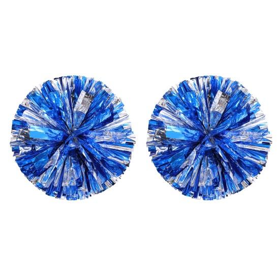 

2 Pcs Cheerleader Pom Poms Metallic Holographic Cheer Pom Poms with Handle Ring for Sports Team Spirit Party Squad Dance Training 2pcs