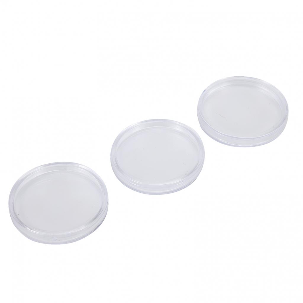 Money Coin Holders Penny Storage Round Clear Reusable 100pcs Set 30mm Case