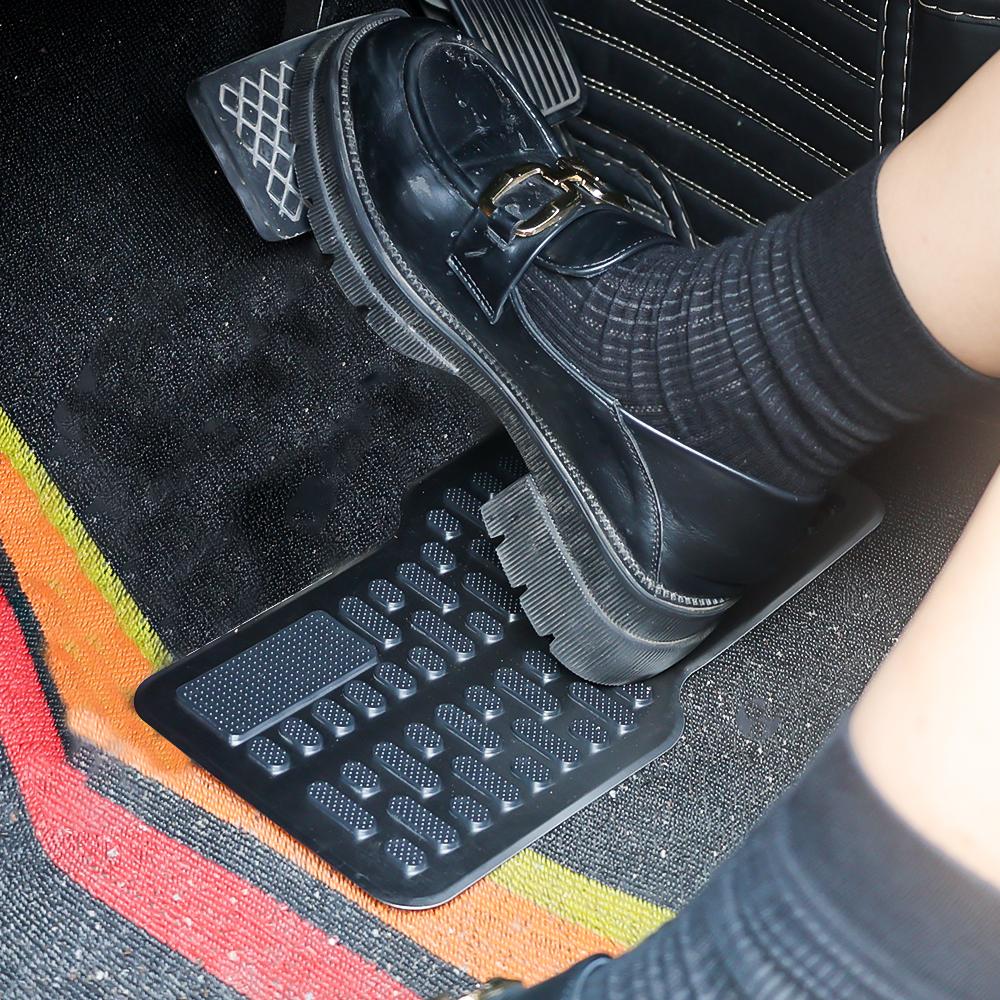 1 Pcs Stainless Steel Car Wear-resistant Thickened Pedal Heel Scuff Plate Main Driver Non-slip Mat Universal Interior Parts